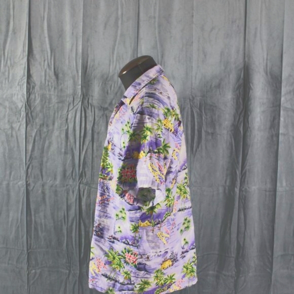 Vintage Hawaiian Shirt - Hut and Hula Pattern by Rainbow Hawaii - Men's Large - Picture 7 of 10